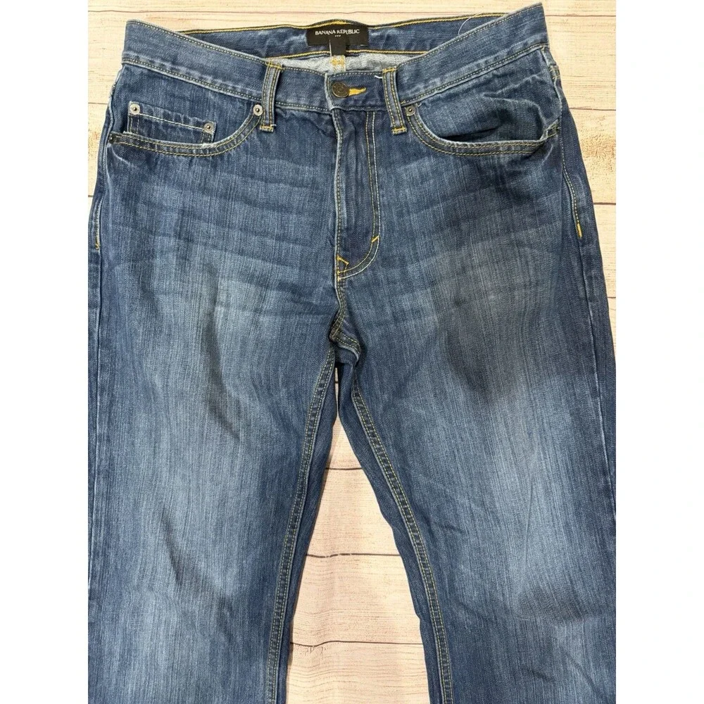 Banana Republic Jeans Men's Medium Wash Denim Stretch Relaxed Straight - 31x30